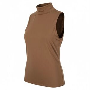 Naked Wardrobe Sleeveless Fitted Tee Brown Size Medium